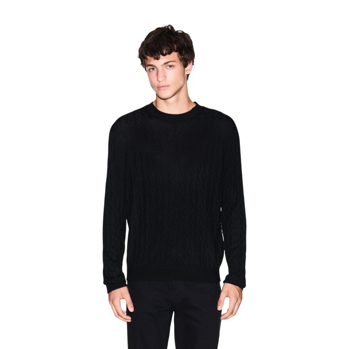 Armani Exchange jersey negro de hombre XM000878 AF11982 en vista frontal