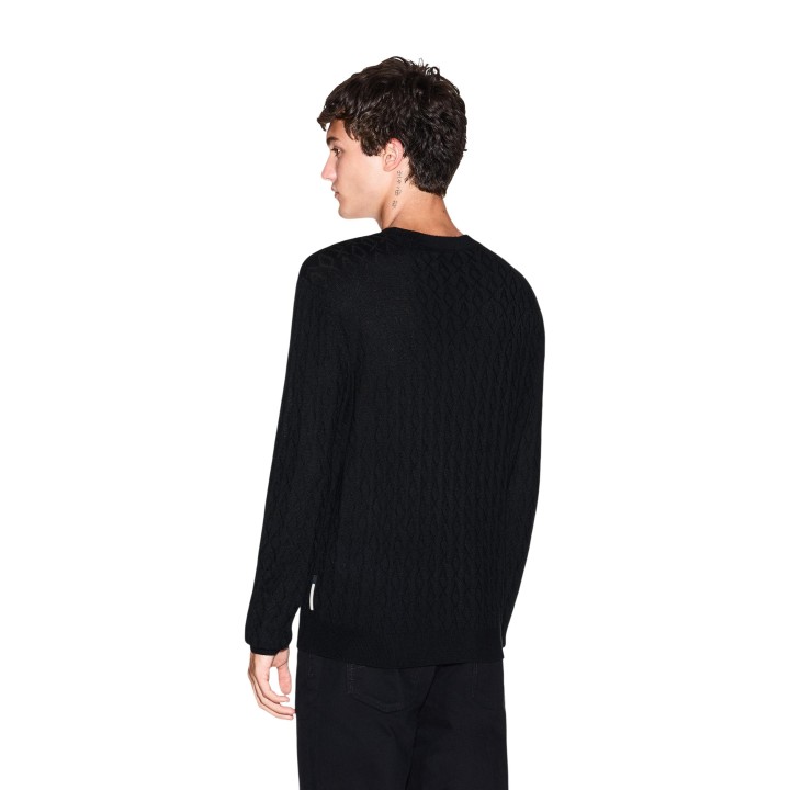 Armani Exchange jersey negro de hombre XM000878 AF11982 en vista posterior tres cuartos