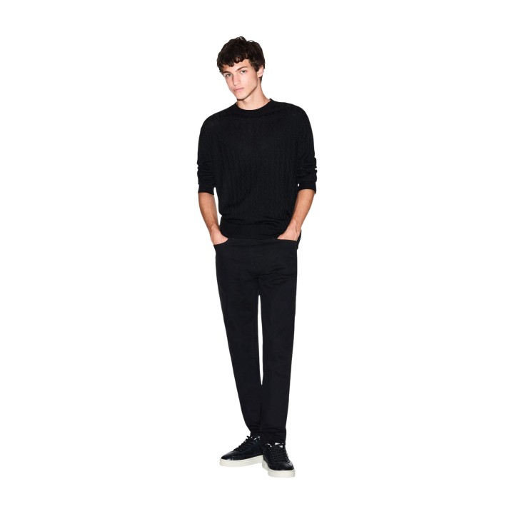 Armani Exchange jersey negro de hombre XM000878 AF11982 en vista frontal de cuerpo entero
