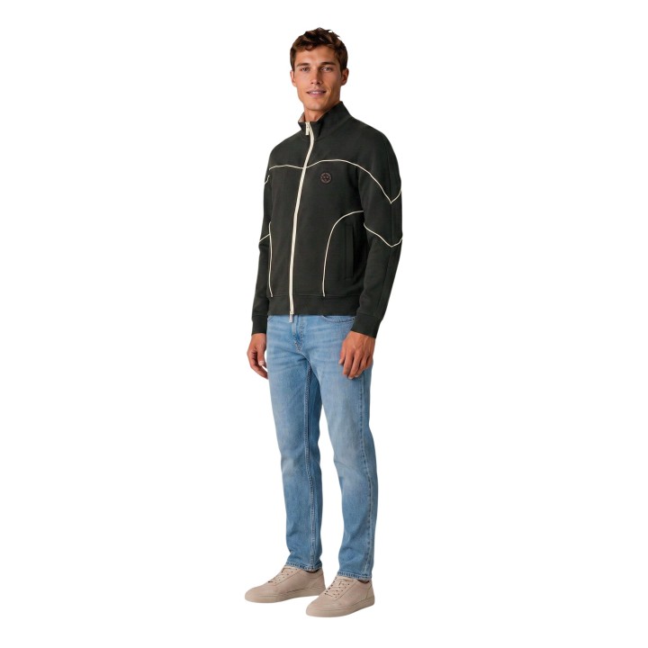 Sudadera de hombre Armani Exchange XM002944 AF10818 verde oliva vista de tres cuartos