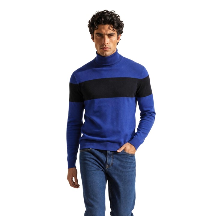 Armani Exchange jersey de cuello alto para hombre azul cielo vista frontal