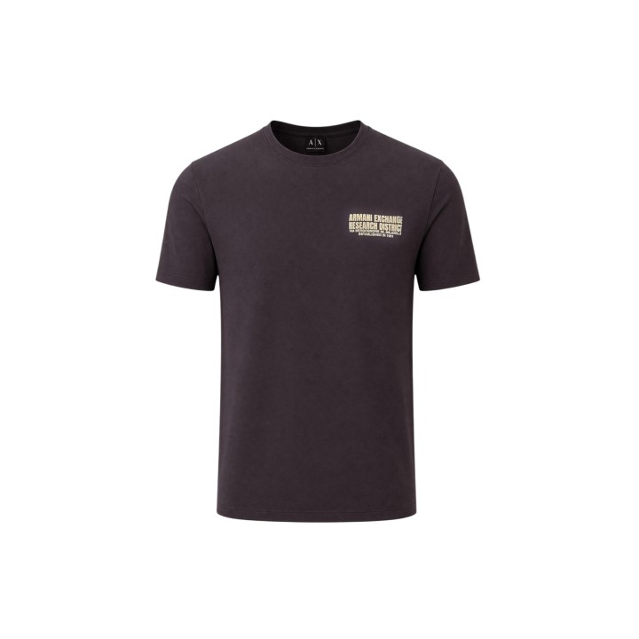 Armani Exchange camiseta de hombre marrón oscuro detalle frontal