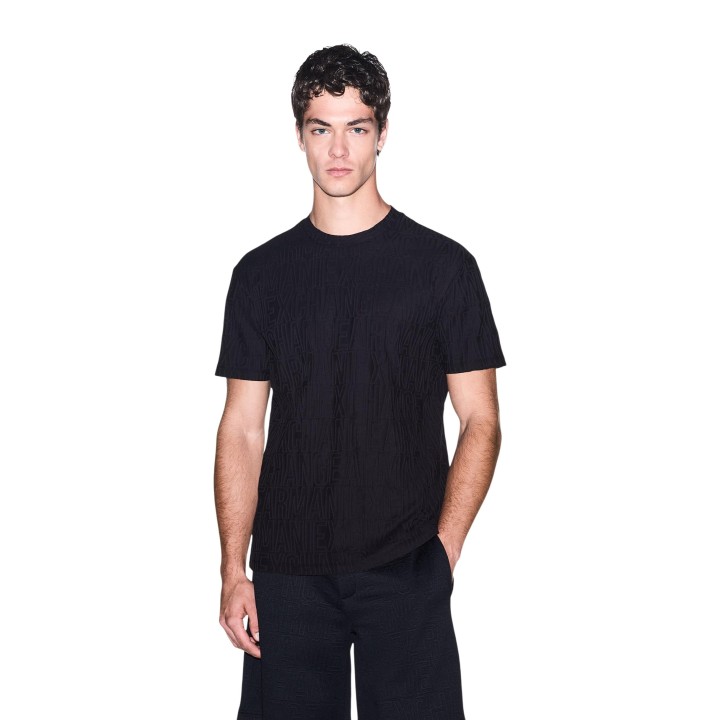 Armani Exchange camiseta de hombre negra vista frontal