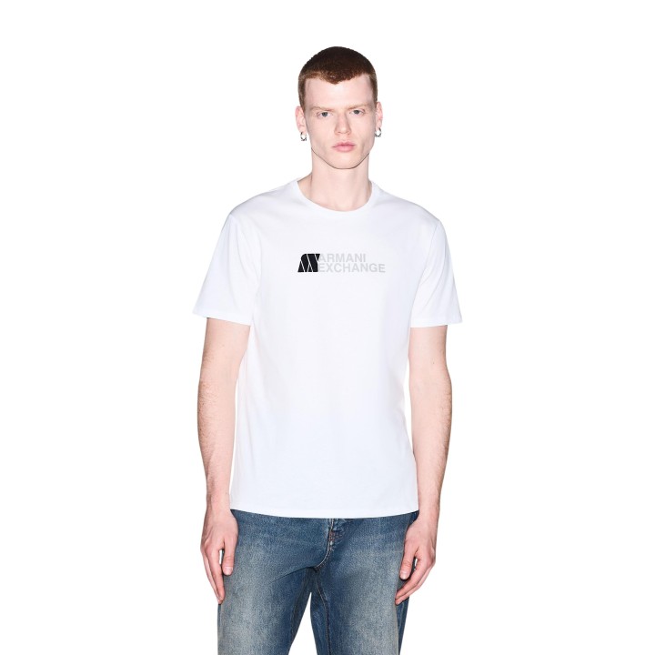 Camiseta Armani Exchange de hombre blanca vista frontal