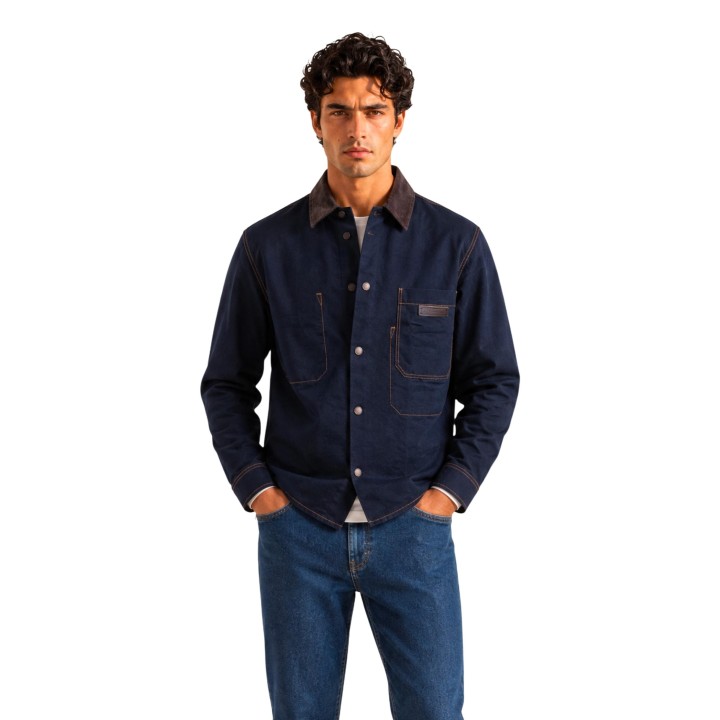 Armani Exchange camisa de hombre azul oscuro vista frontal