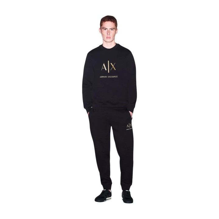 Sudadera negra de hombre Armani Exchange XM003551 AF20150 vista frontal completa