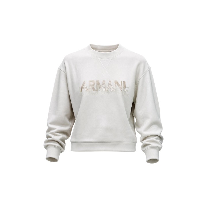 Sudadera beige Armani Exchange de mujer vista frontal sin modelo