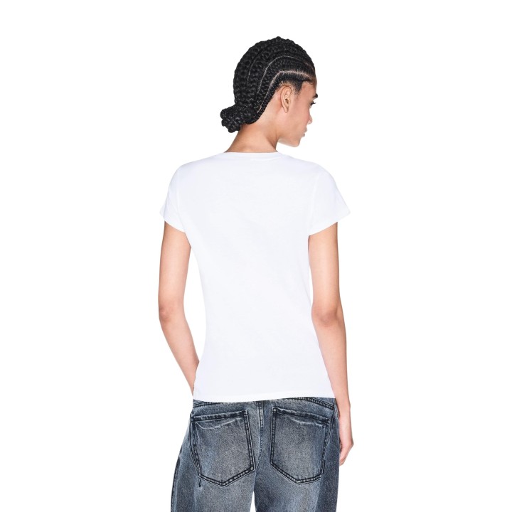 Camiseta blanca de mujer Armani Exchange vista posterior