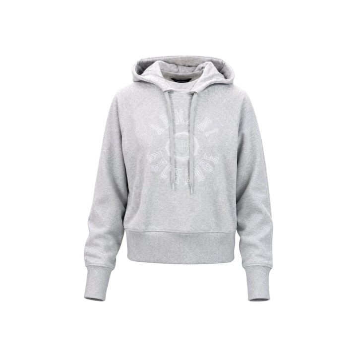 Sudadera gris con capucha de mujer Armani Exchange vista frontal