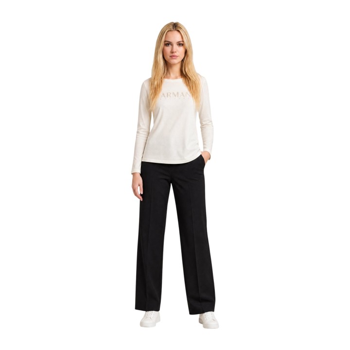 Armani Exchange camiseta de mujer beige XW002761 AF23954 vista frontal completa
