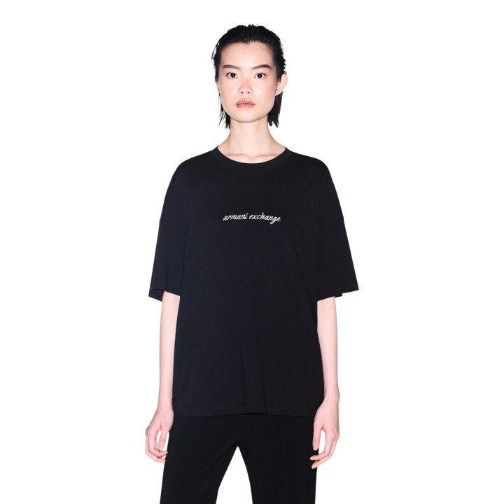 Armani Exchange camiseta de mujer negra XW002766 AF10356 vista frontal