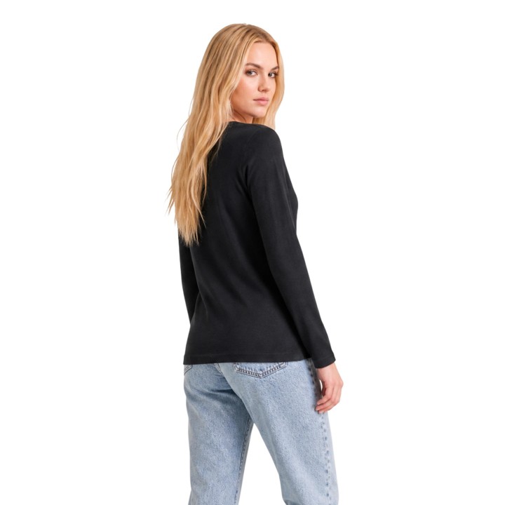 Armani Exchange camiseta negra de manga larga para mujer vista posterior