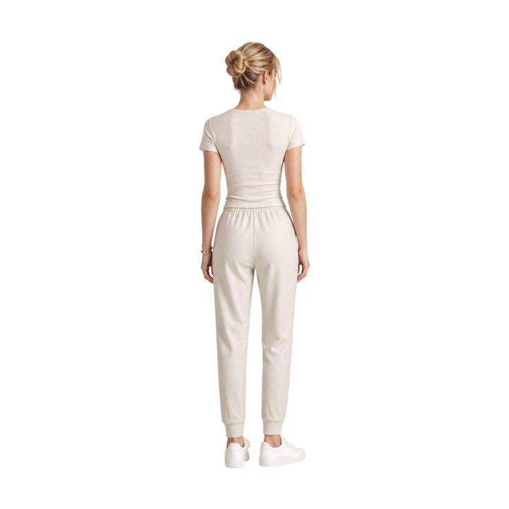 Armani Exchange camiseta de mujer beige vista posterior