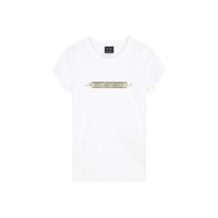Camiseta blanca de mujer Armani Exchange XW002811 AF16294 vista frontal