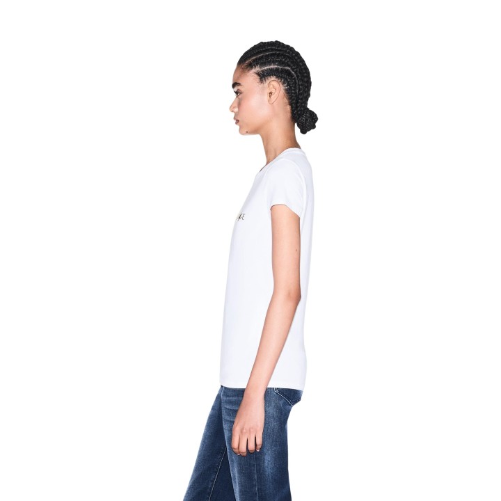 Camiseta blanca de mujer Armani Exchange XW002811 AF16294 vista lateral