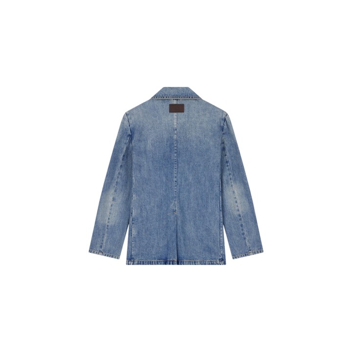 Armani Exchange blazer de mujer azul vaquero vista posterior
