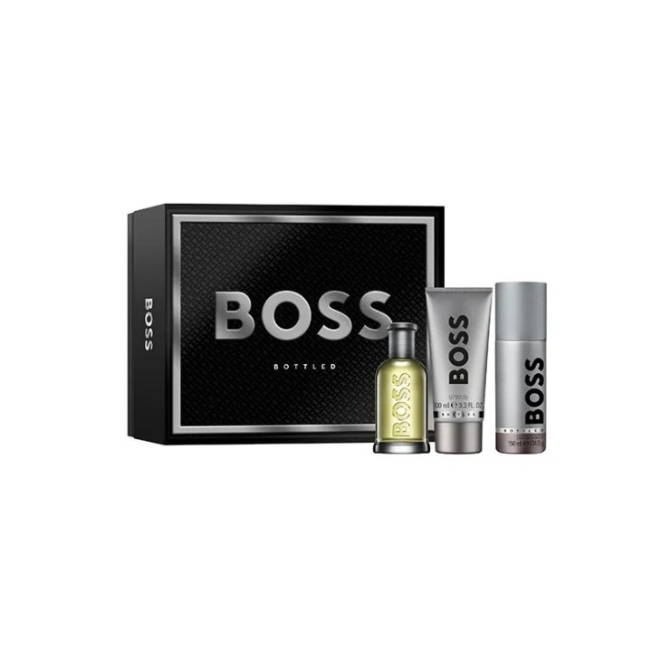 Set de colonia Boss Bottled para hombre con estuche negro vista frontal