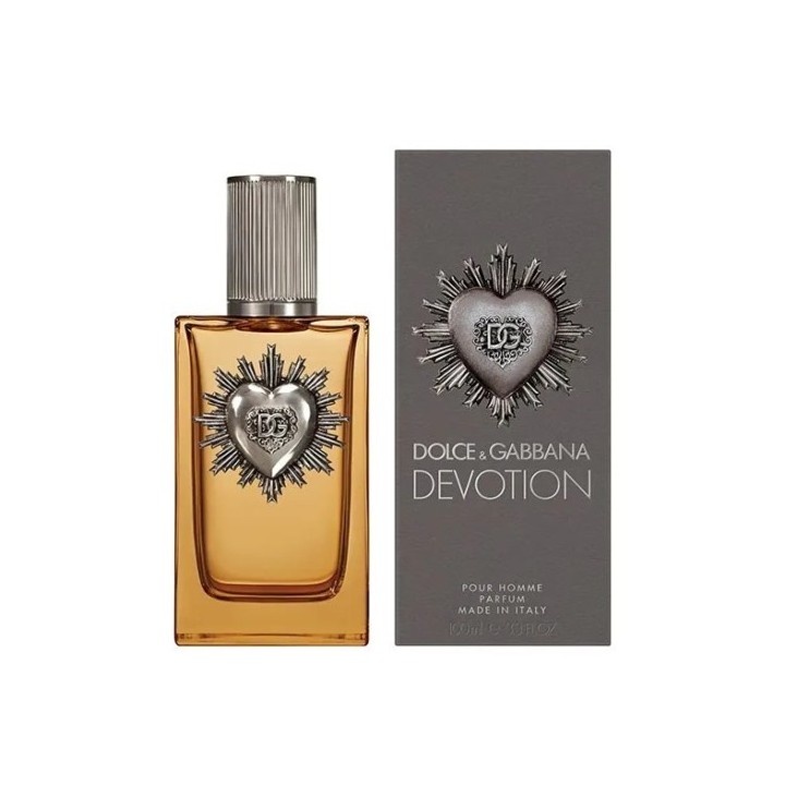 Perfume Dolce Gabbana Devotion para hombre 100 ml color ámbar vista frontal con caja