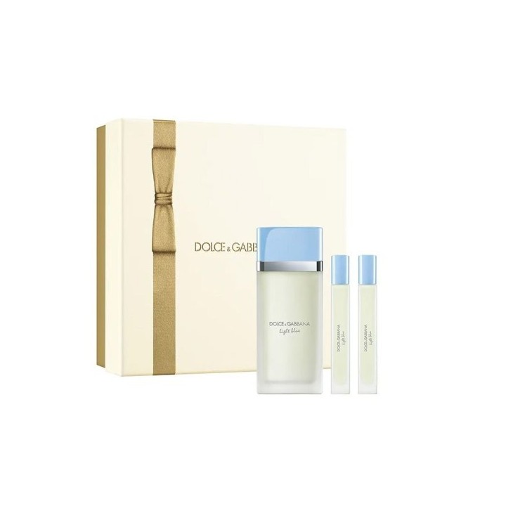 Perfume Dolce Gabbana Light Blue para mujer set regalo vista frontal