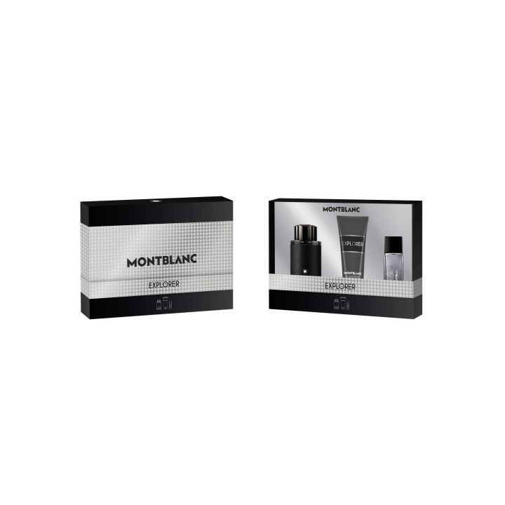 montblanc explorer perfume para hombre 100 ml en estuche negro y plateado vista frontal