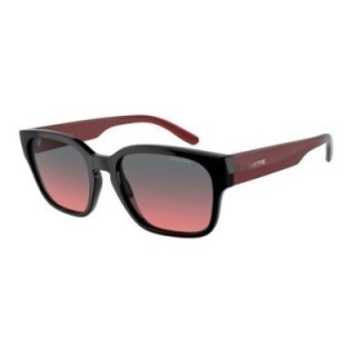Gafas de sol unisex rojas Arnette vista lateral con montura de resina y lentes polarizadas degradadas