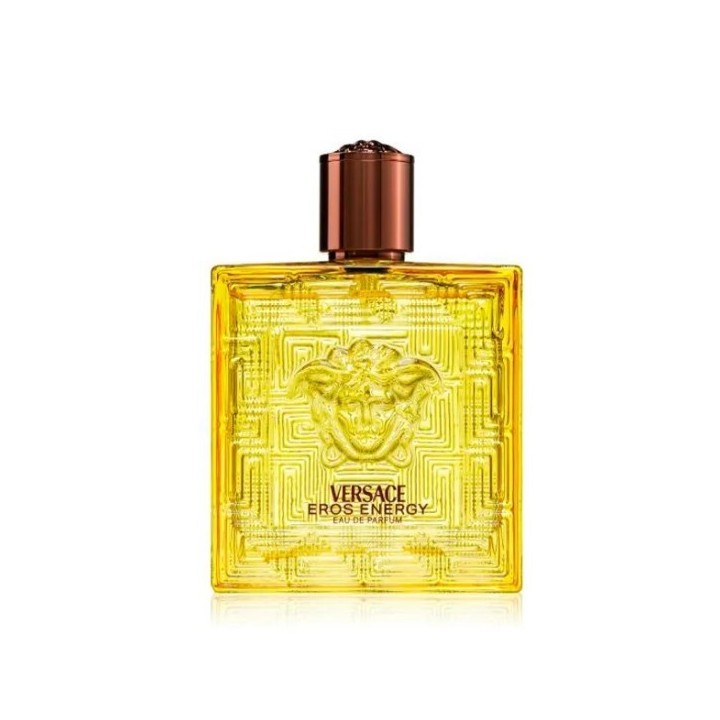 Perfume Versace Eros Energy para hombre frasco dorado vista frontal
