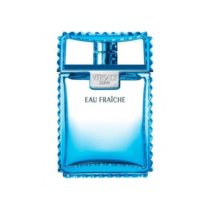 Perfume Versace eau fraiche para hombre en botella azul vista frontal