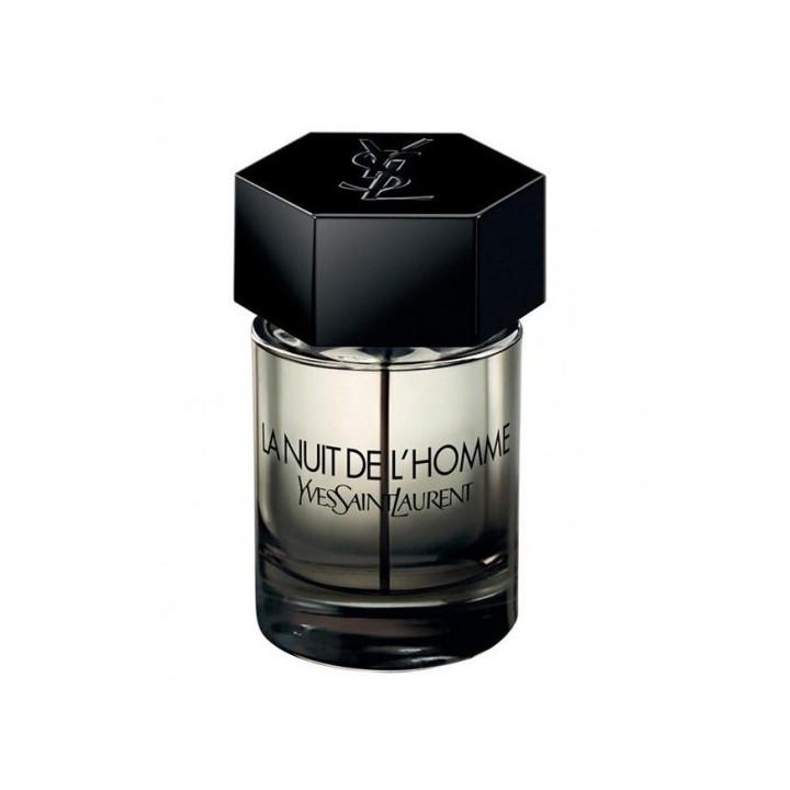 Perfume Yves Saint Laurent La Nuit de L Homme eau de toilette para hombre frasco ahumado vista frontal