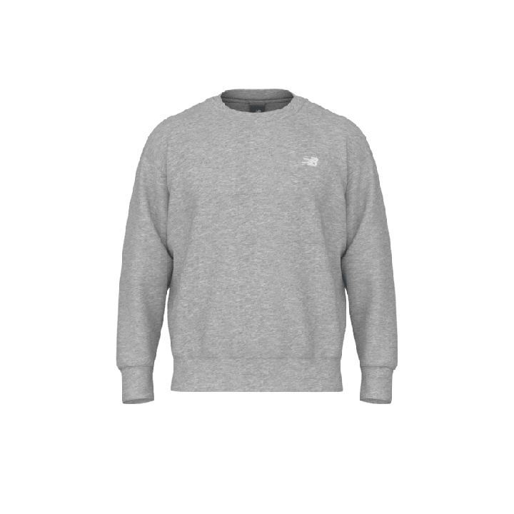 Sudadera de felpa gris para hombre New Balance vista frontal