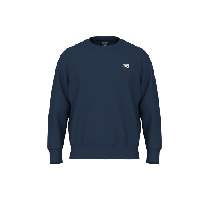 Sudadera azul marino de cuello redondo para hombre New Balance vista frontal