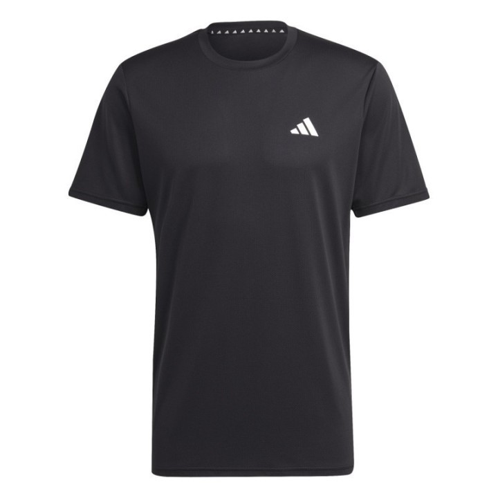 Camiseta deportiva negra para hombre Adidas con logo en el pecho