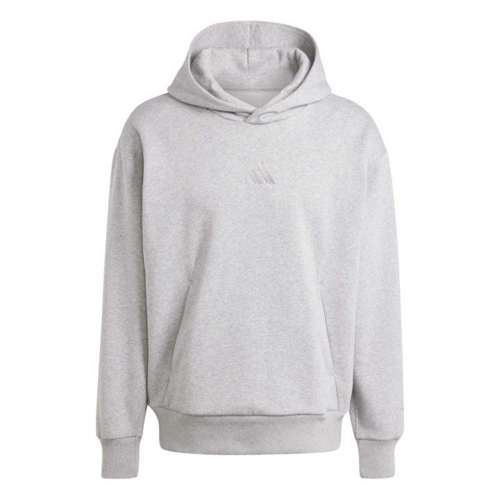 Sudadera con capucha Adidas para hombre gris melange vista frontal