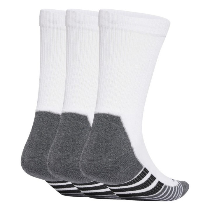 Calcetines unisex adidas blancos con talón gris vista lateral