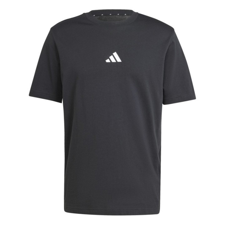 Camiseta negra de hombre Adidas con logo blanco vista frontal