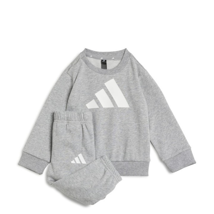 conjunto chandal unisex adidas gris con detalle del logo blanco