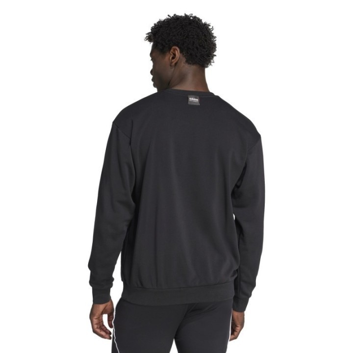 Sudadera negra Adidas para hombre vista por la espalda