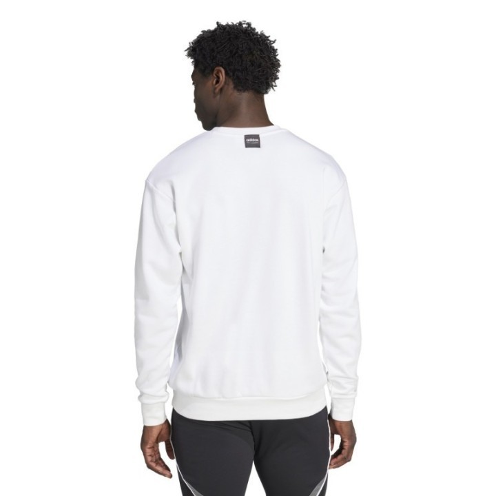 Sudadera blanca Adidas para hombre vista trasera
