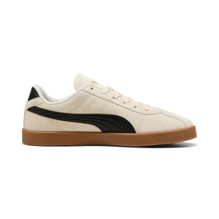 Zapatillas Puma Club II para hombre en ante beige con franja negra vista lateral