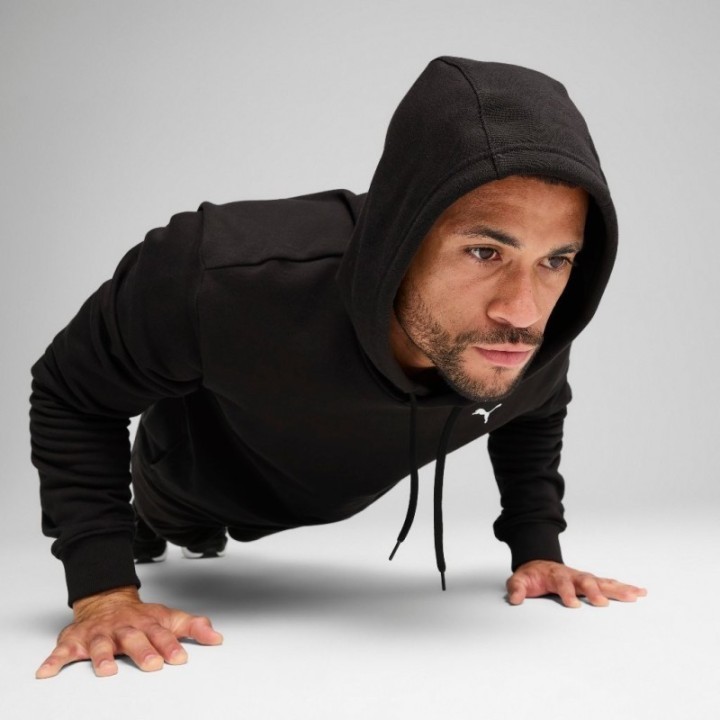 Sudadera con capucha Puma para hombre en french terry negro