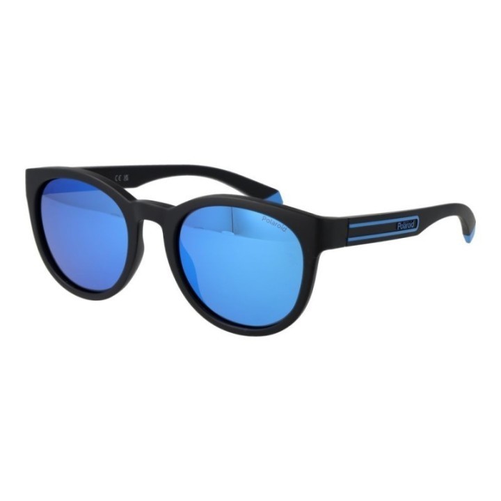 Gafas de sol unisex Polaroid negras con lentes azules polarizadas