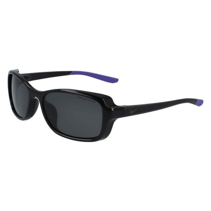 Gafas de sol negras polarizadas de montura inyectada para mujer Nike vista lateral