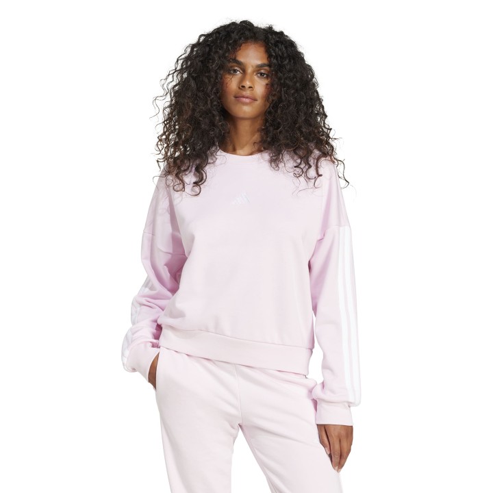 Sudadera Adidas W 3S FT SWT ROSA CLARO/BLANCO