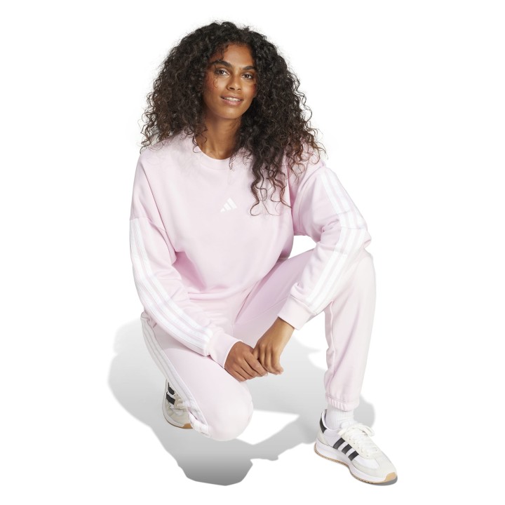 Sudadera Adidas W 3S FT SWT ROSA CLARO/BLANCO