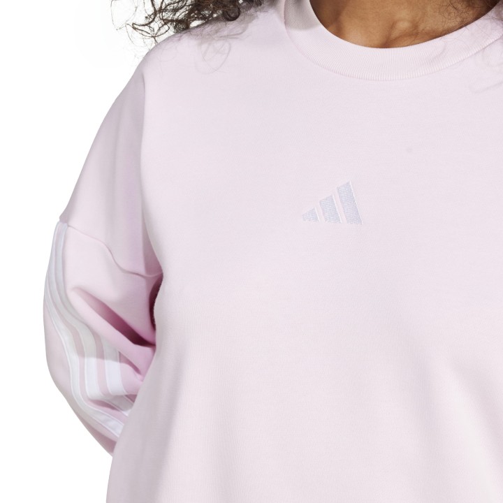 Sudadera Adidas W 3S FT SWT ROSA CLARO/BLANCO