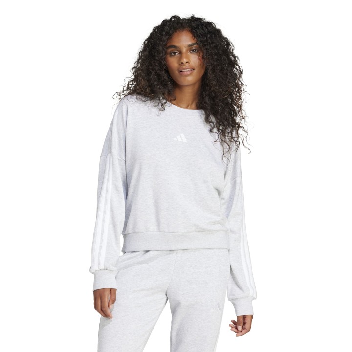 Sudadera Adidas W 3S FT SWT GRIS/BLANCO