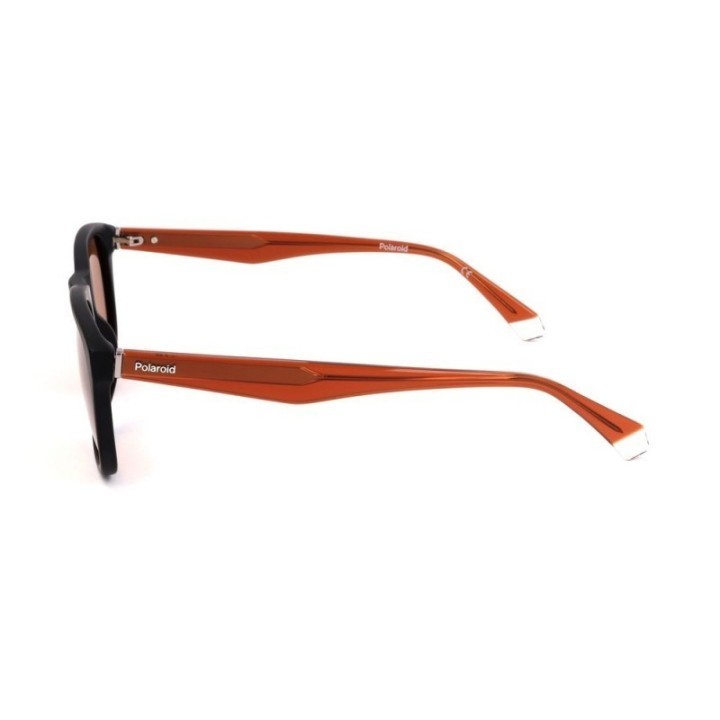 Gafas de sol Polaroid unisex en resina con frontal negro y varillas naranjas