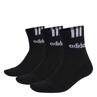 Calcetines Adidas bajos con tres franjas 3 pack negro blanco