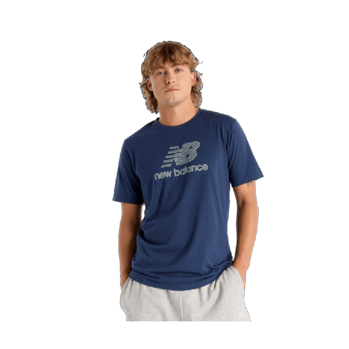 Camiseta New Balance Heathertech Logo azul marino