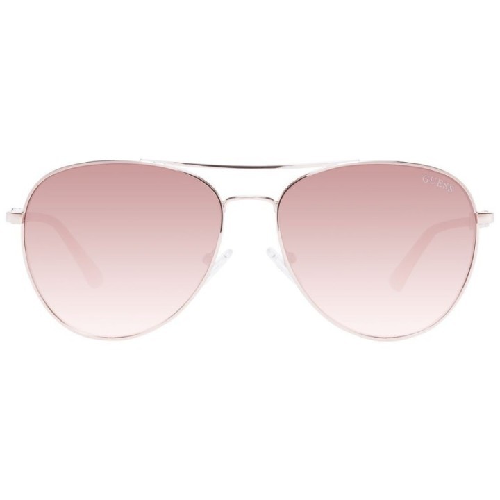 Gafas de sol Guess polarizadas para mujer con montura oro rosa y lentes marron degradado vista frontal