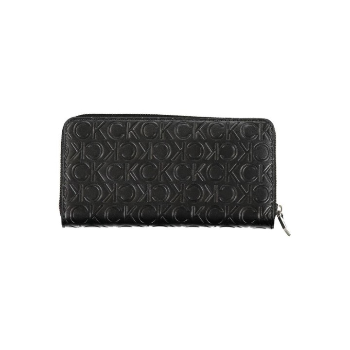 Calvin Klein Cartera negra de poliéster rectangular grande